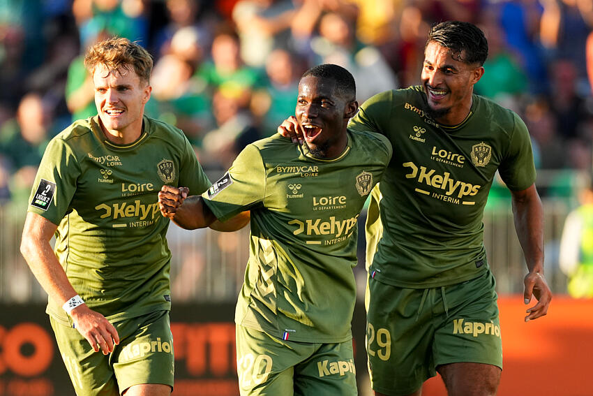 Augustine Boakye, buteur décisif lors du match Laval – ASSE en Ligue 2